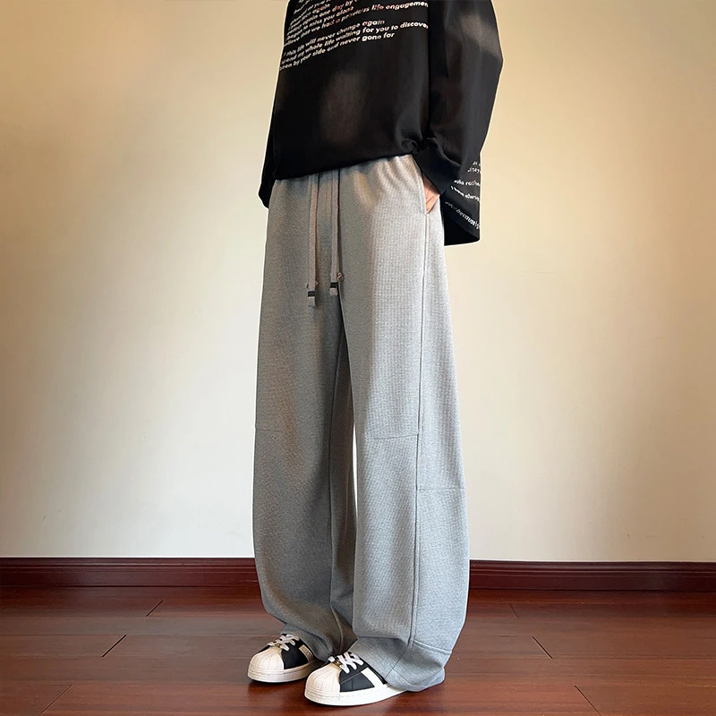 JIANXUN/简询秋季弯刀裤男宽松大码直筒裤潮流百搭大码运动裤子男