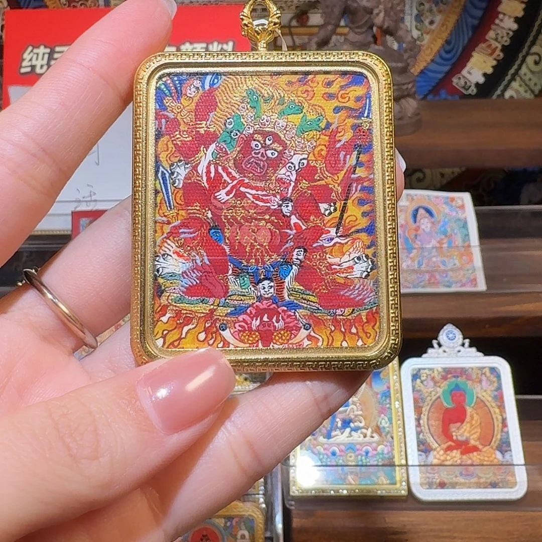 吊坠青海热贡纯手绘马头明王