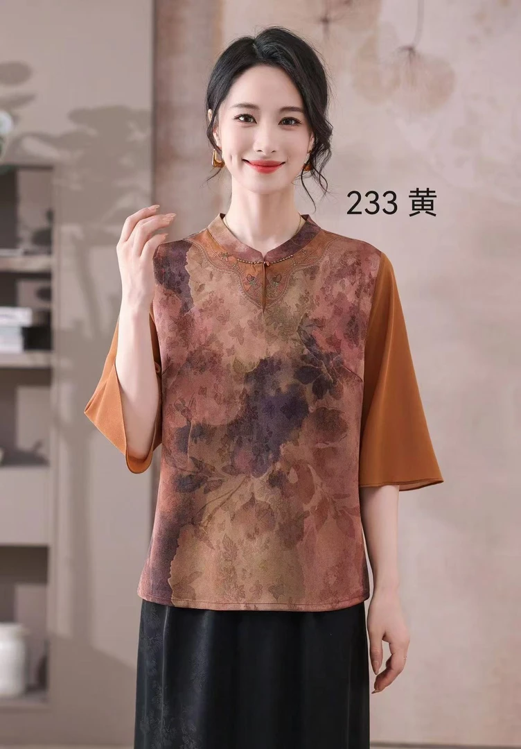 夏季新款233休闲百搭中式国风小衫