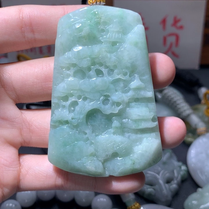 翡翠未镶嵌颈饰保真天然a货翡翠