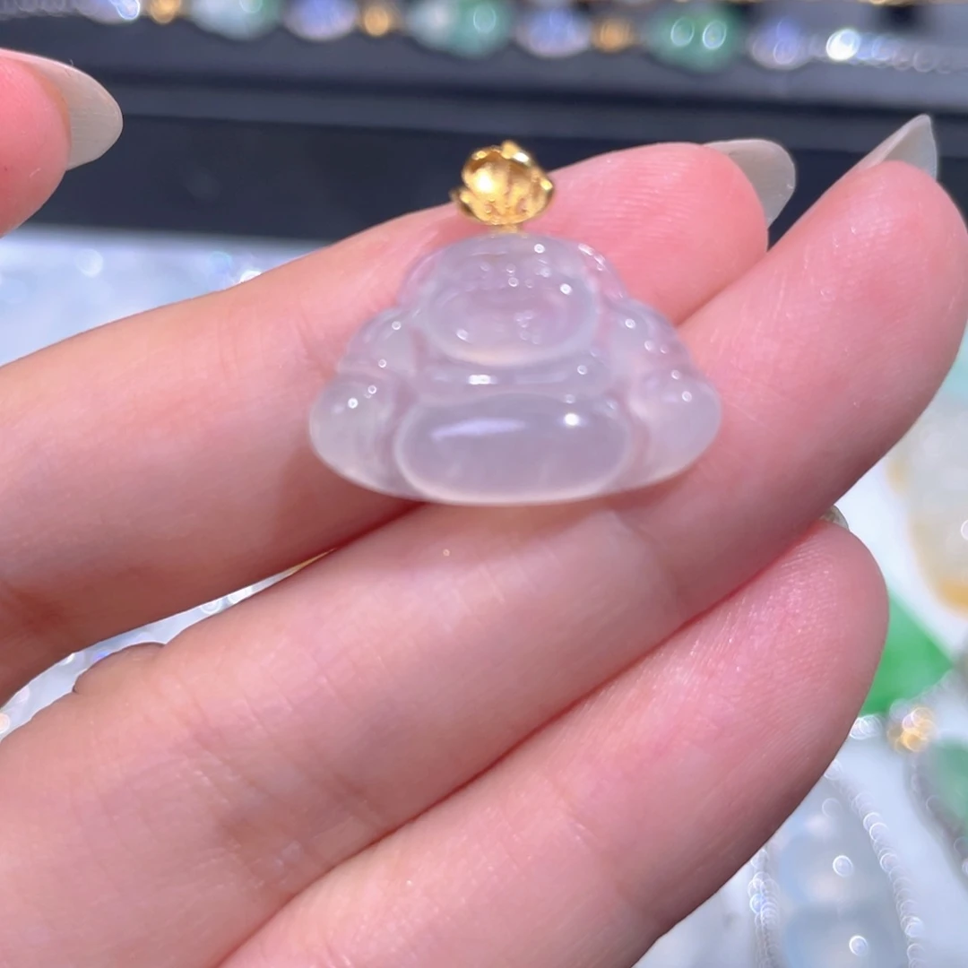 颈饰18K金镶嵌翡翠翡翠
