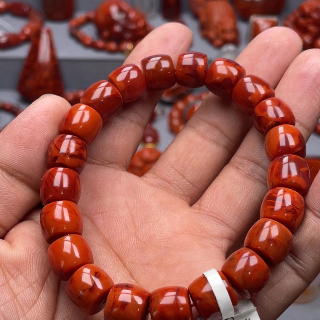 南红玛瑙未镶嵌珠宝奇石单圈11