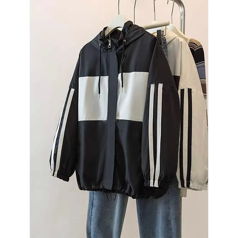 春季2025新撞色拼接设计感又酷又飒时尚冲锋衣百搭通勤女装外套