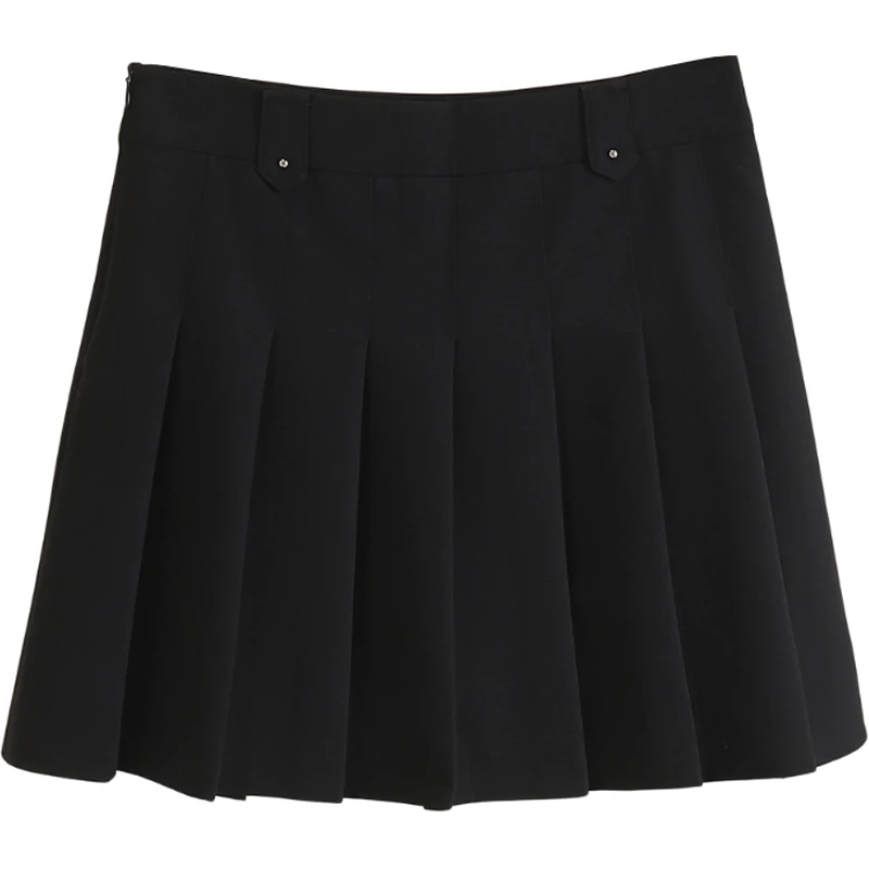 F395-【惠】学院风高腰百褶裙防走光短裙#QQB56Q002