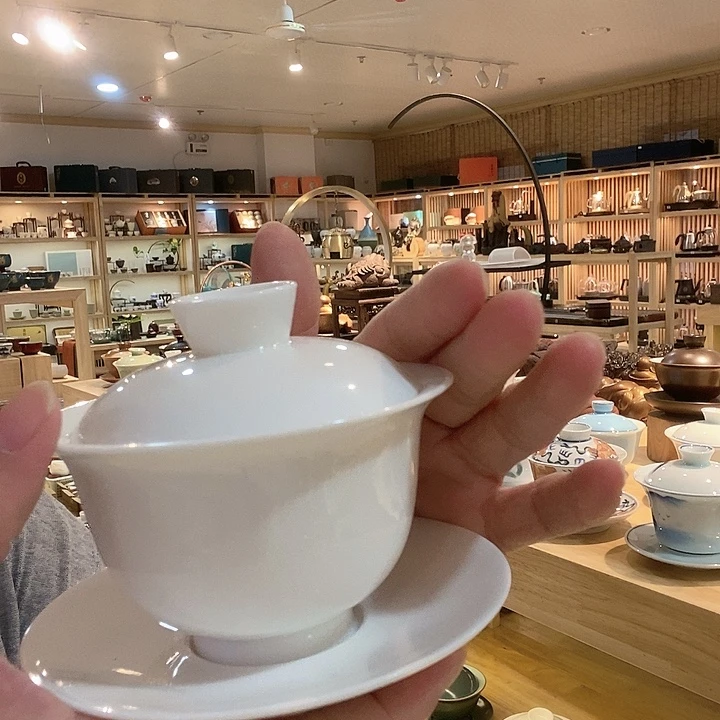 羊脂白玉盖碗大容量