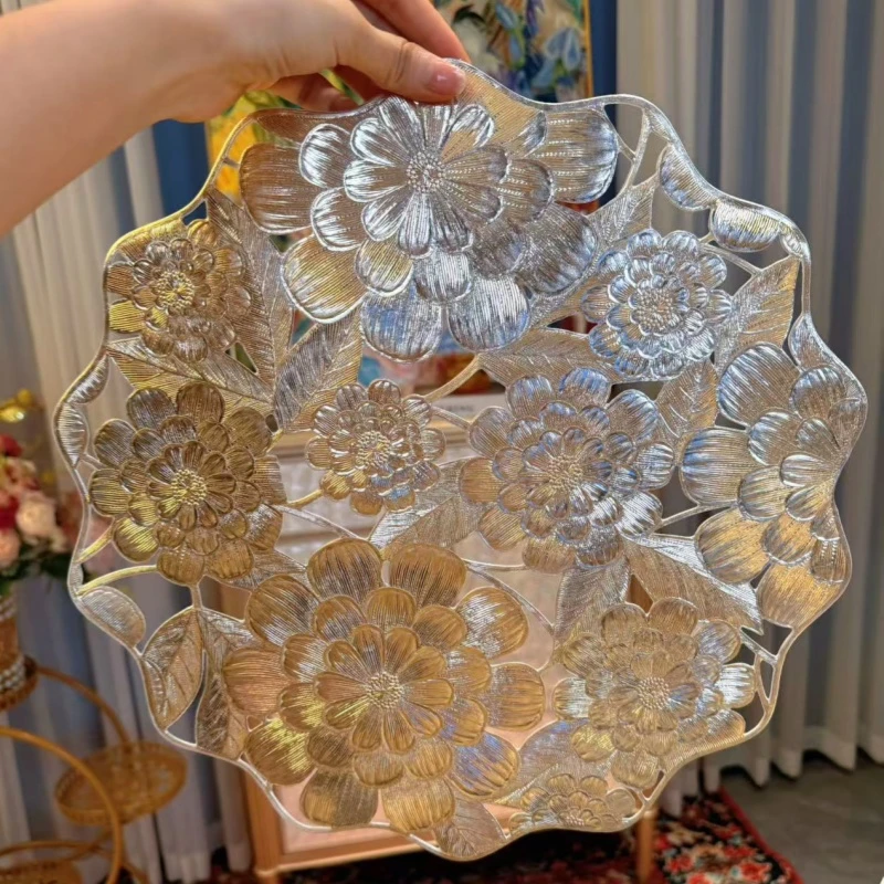 镂空款繁花餐垫北欧风简约轻奢元素轻奢果盘复古餐桌茶几垫花瓶垫