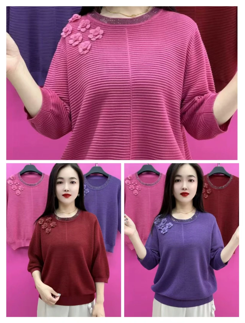 K99-1162圆钻领小花衫