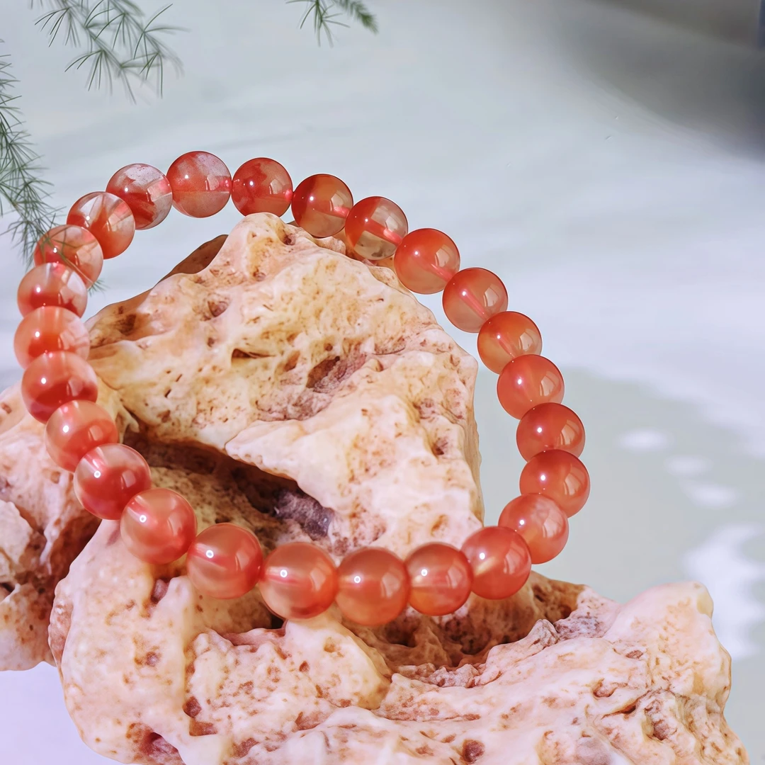 【红兔毛】天然红兔毛聚宝盆手串男女红兔毛单圈手串聚财多样性发一