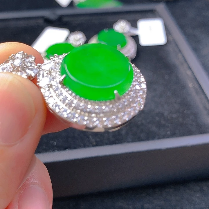 【闪购商品】翡翠银S925镶嵌颈饰翡翠