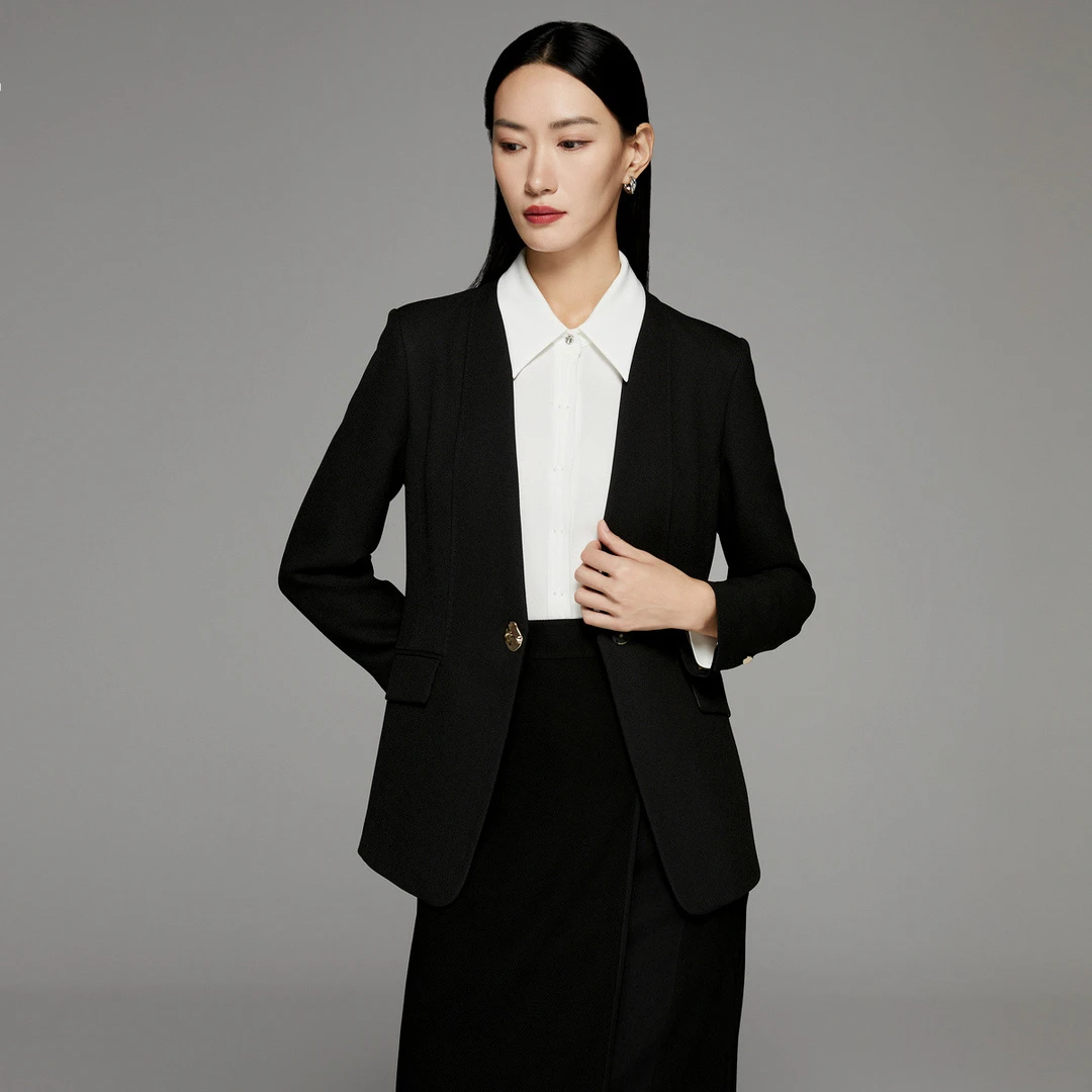 【婷婷专属】一粒扣简约纯色正装职场专柜同款春秋西服外套女