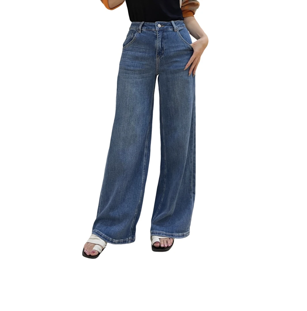 VERAGAO-早春 土耳其面料汉麻牛仔阔腿长裤/一线品牌代工厂出品