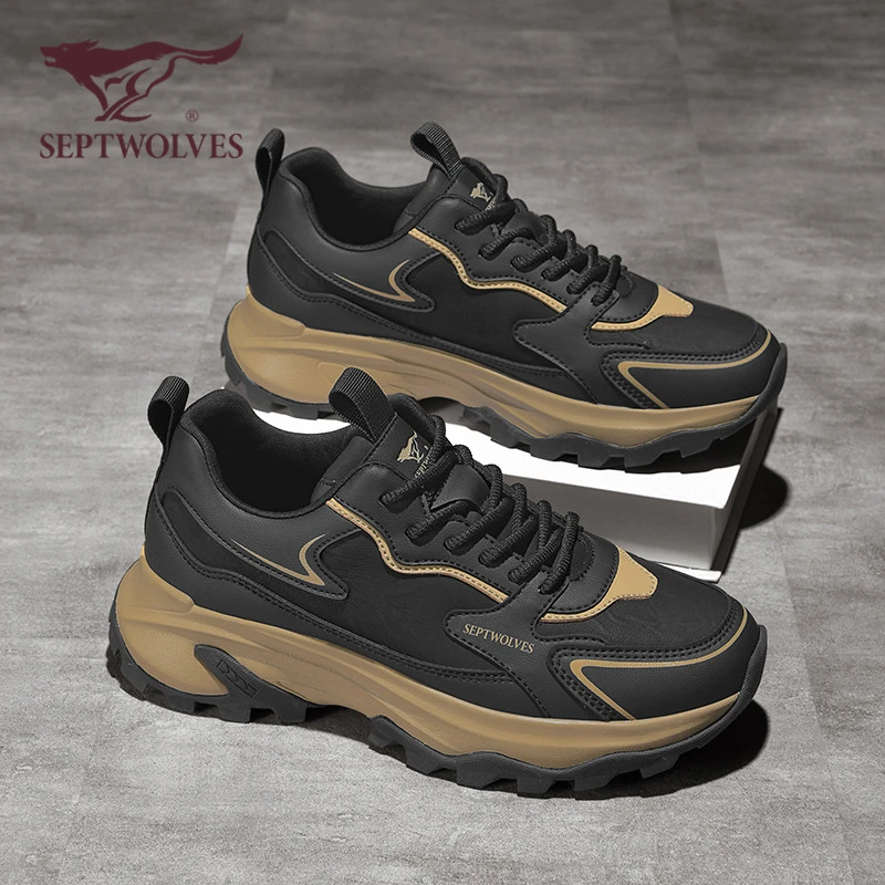 七匹狼老爹鞋男2025新款运动男士休闲鞋厚底增高鞋子男潮鞋百搭鞋