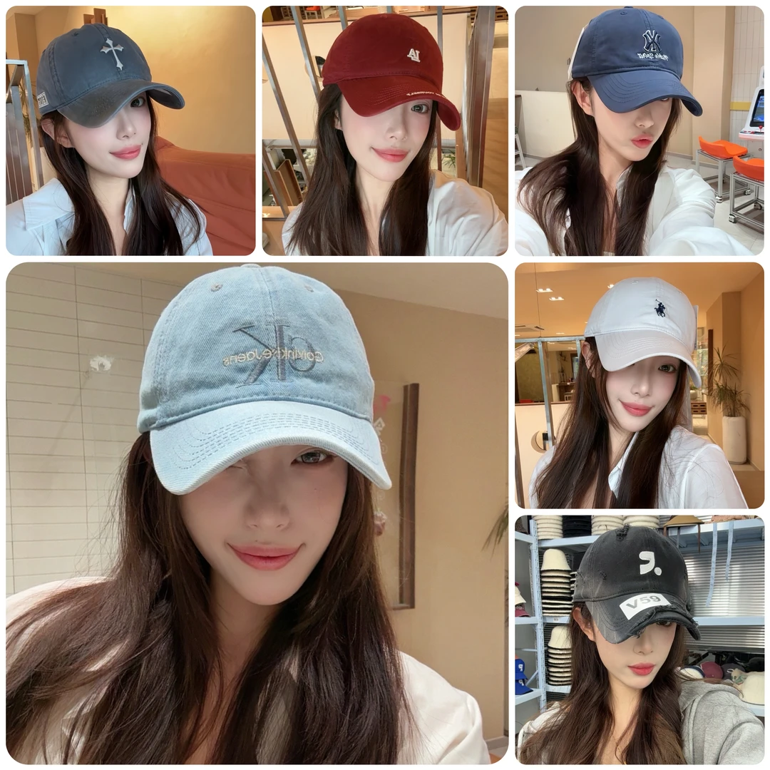 新款时尚棒球帽加大加深休闲百搭显脸小鸭舌帽透气遮阳网红帽子