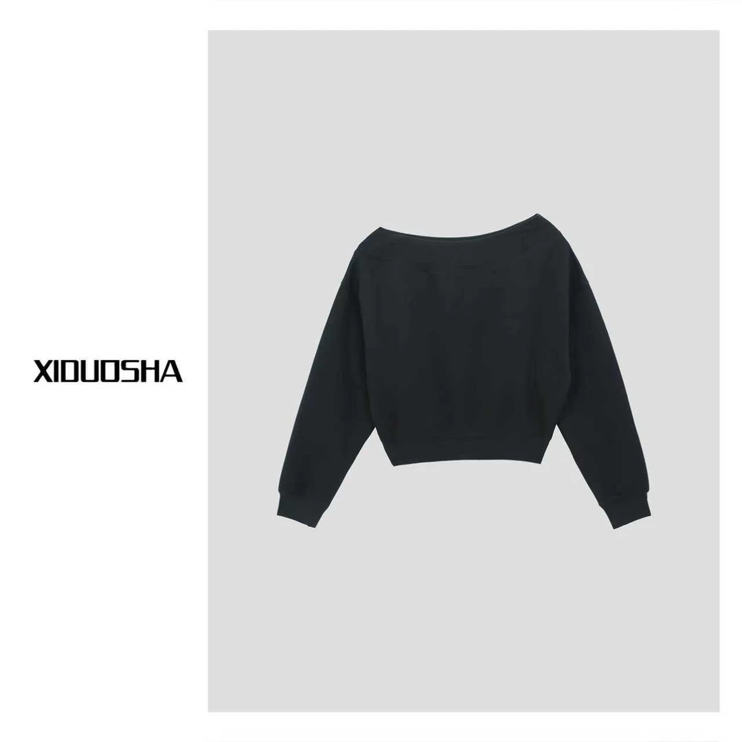 XIDUOSHA/喜朵莎 设计款大气简约时尚显瘦斜肩卫衣 XDS1631