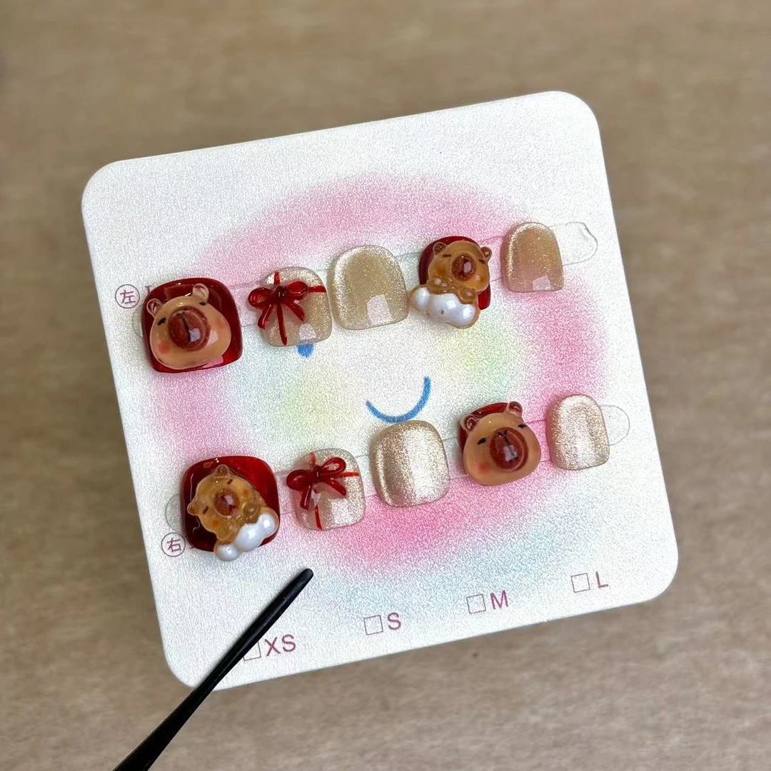 【卡皮巴啦】软假指甲贴宝宝美甲贴片穿戴甲小女孩可爱玩具无毒