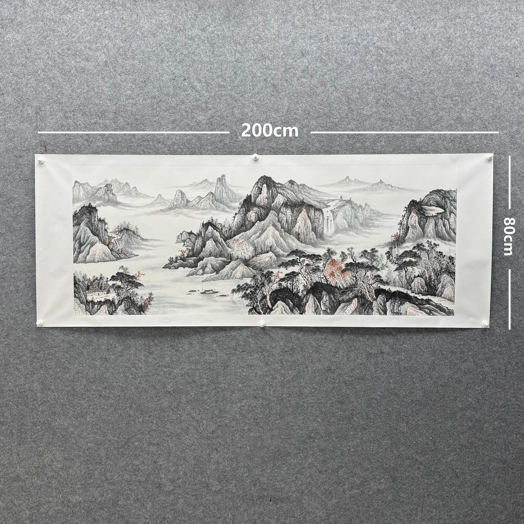 【山水画】张恒禄200*80cm手绘礼盒作品（2）墨韵山川
