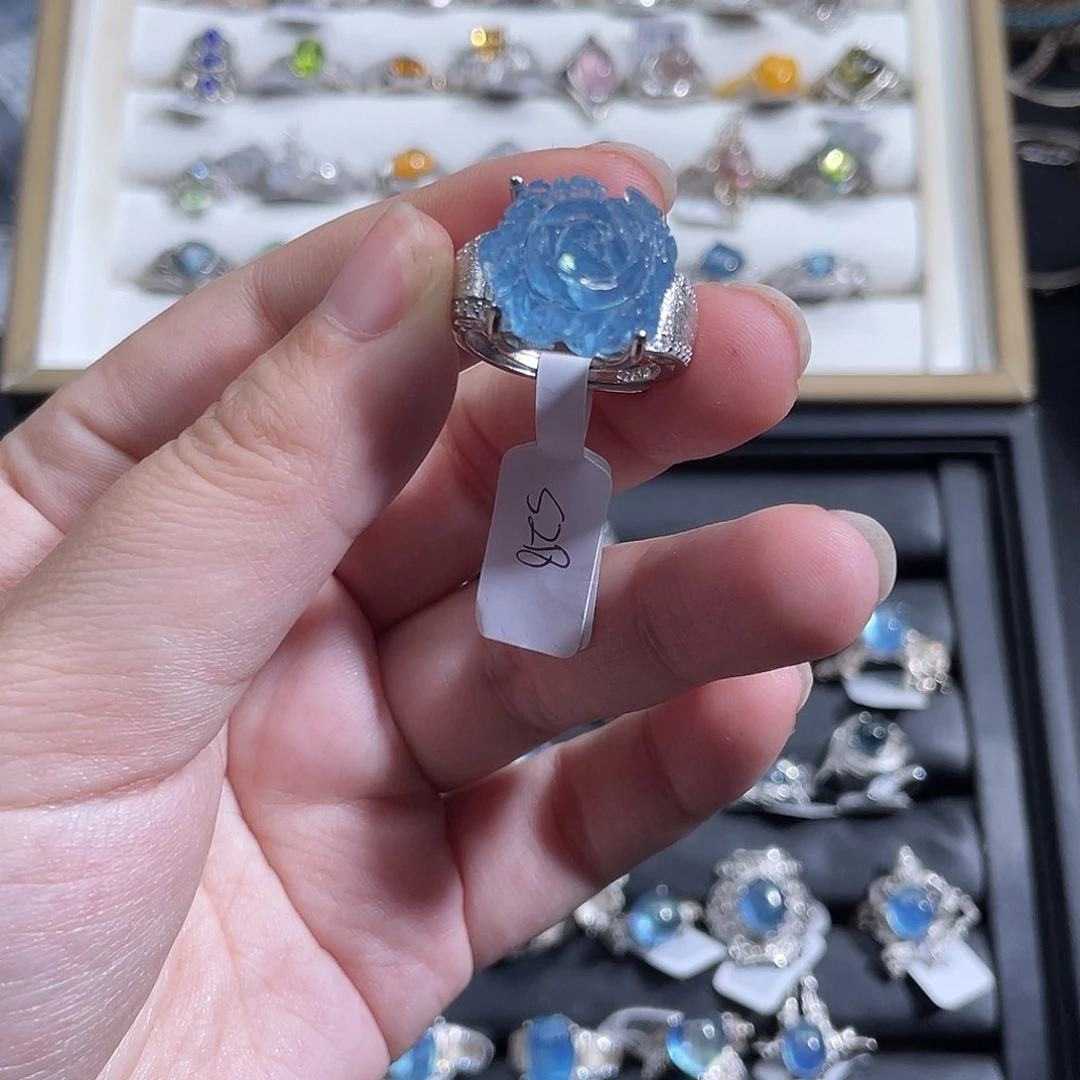 银S925镶嵌戒指水晶用****8