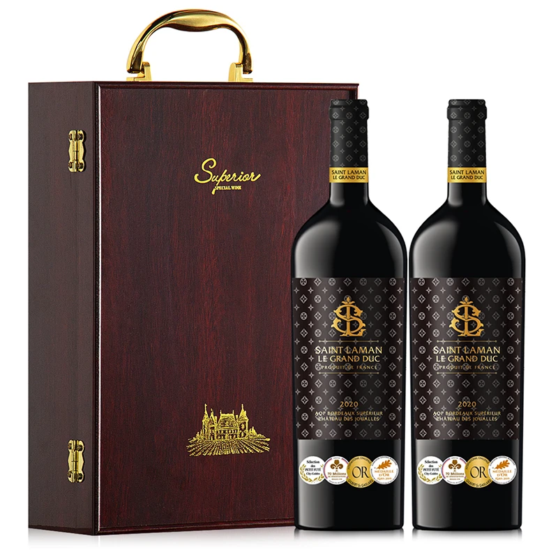 【法国原瓶进口红酒2瓶礼盒装】 圣拉曼超级波尔多干红葡萄酒