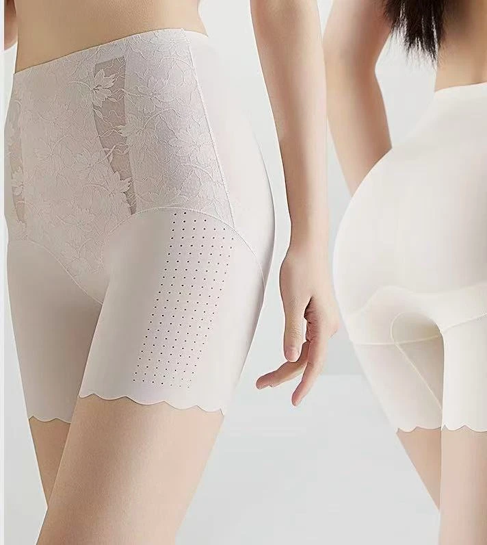 8547号105#高腰蕾丝拼接无痕舒适轻塑裤（预）