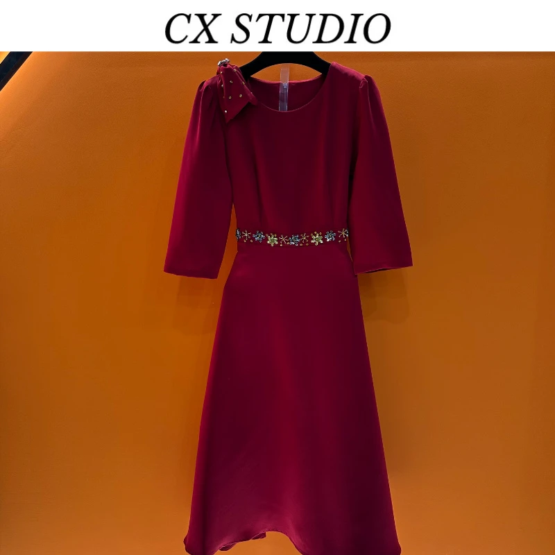 编码17 经典收腰轻奢时尚春季连衣裙（定制女装）W7030