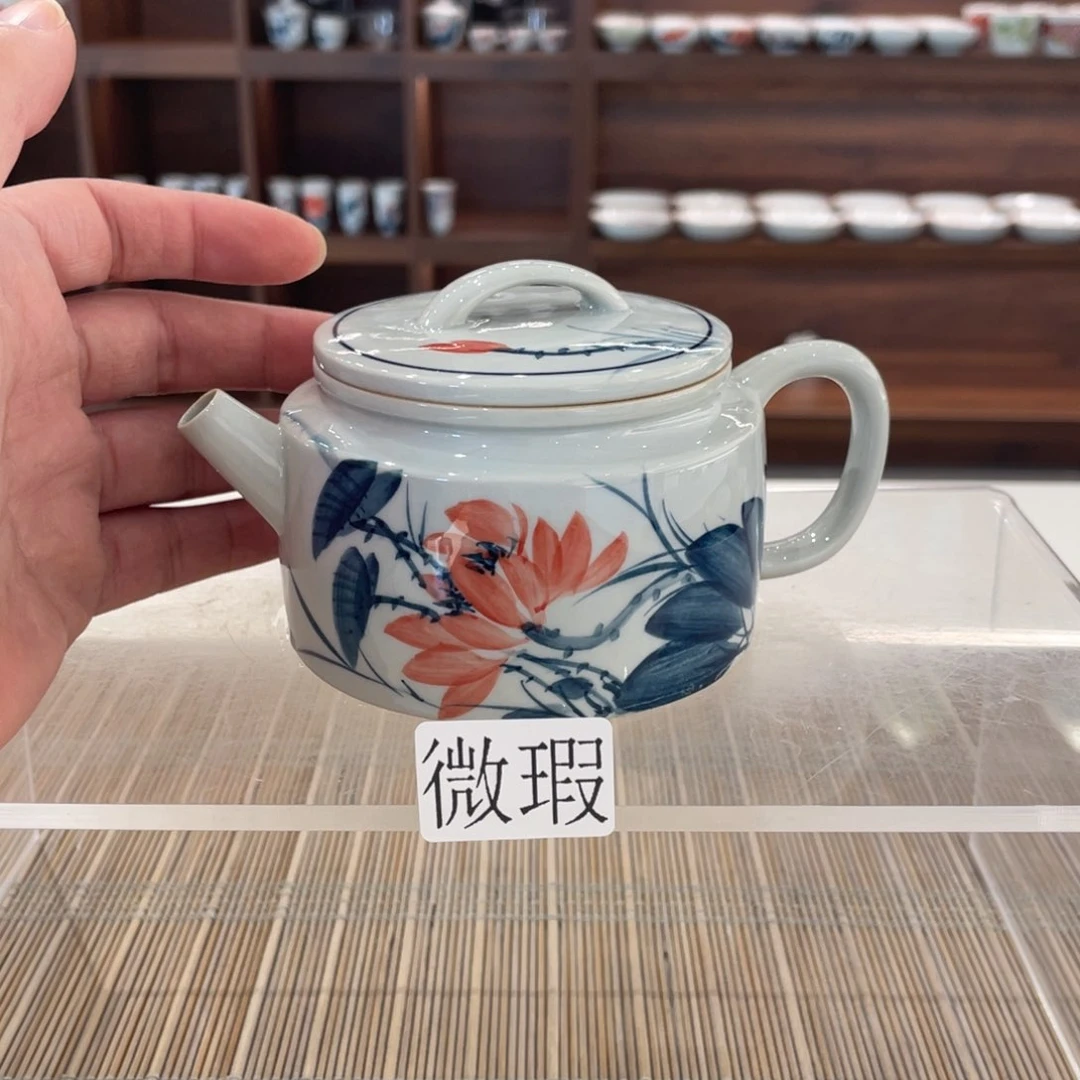 釉下手绘茶具微瑕