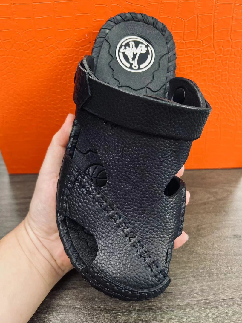 鳄鱼纹高档男士凉拖经典包头凉鞋JB-7305