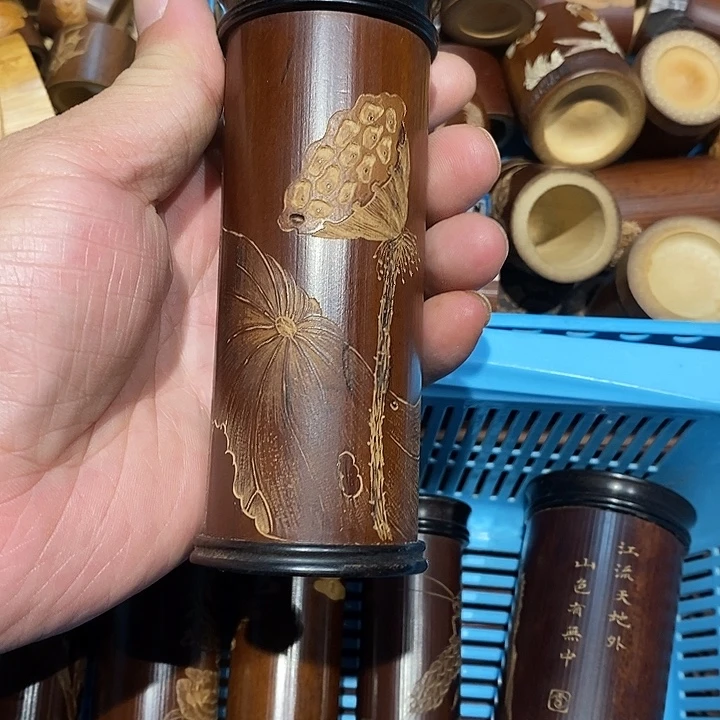 M***o老煤竹手工雕刻精品茶罐