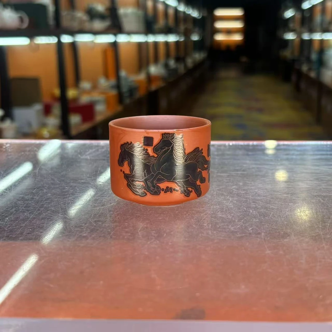 秋香茶具  红泥马到成功变色主人杯茶杯品茗杯-5391