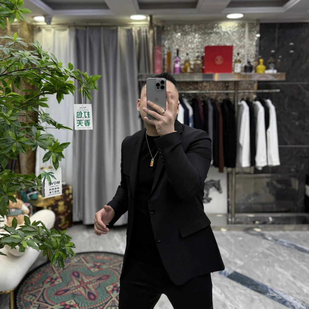 SH轻奢时尚高定男士雅痞商务单排戗驳领休闲西服外套 6031