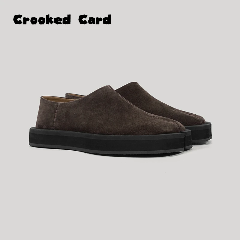 歪牌设计师2025原创设计厚底乐福鞋男女同款早春休闲分趾鞋透气潮