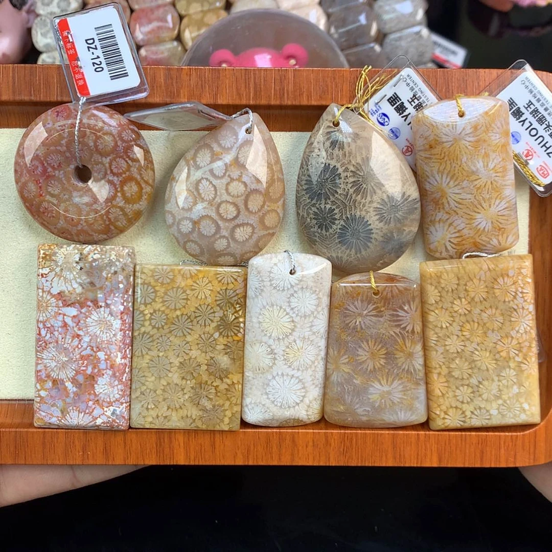 【闪购商品】颈饰未镶嵌硅化珊瑚（珊瑚玉）9号单价120一颗可挑选