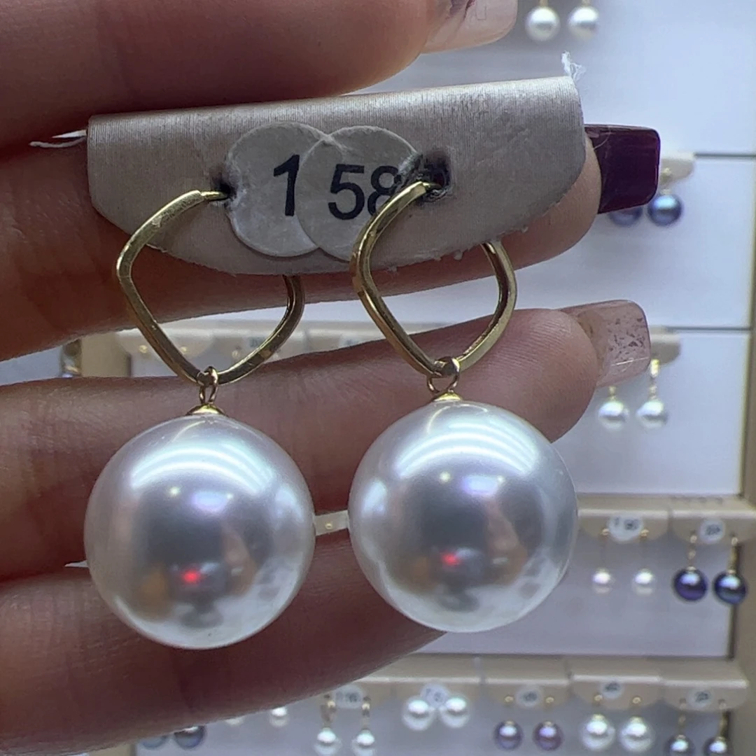 淡水珍珠耳饰18K金镶嵌