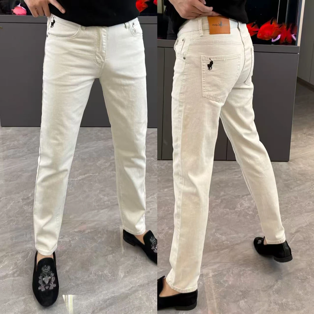 男士长裤时尚简约新款牛仔裤男净版修身显瘦小脚裤男弹力舒适百搭