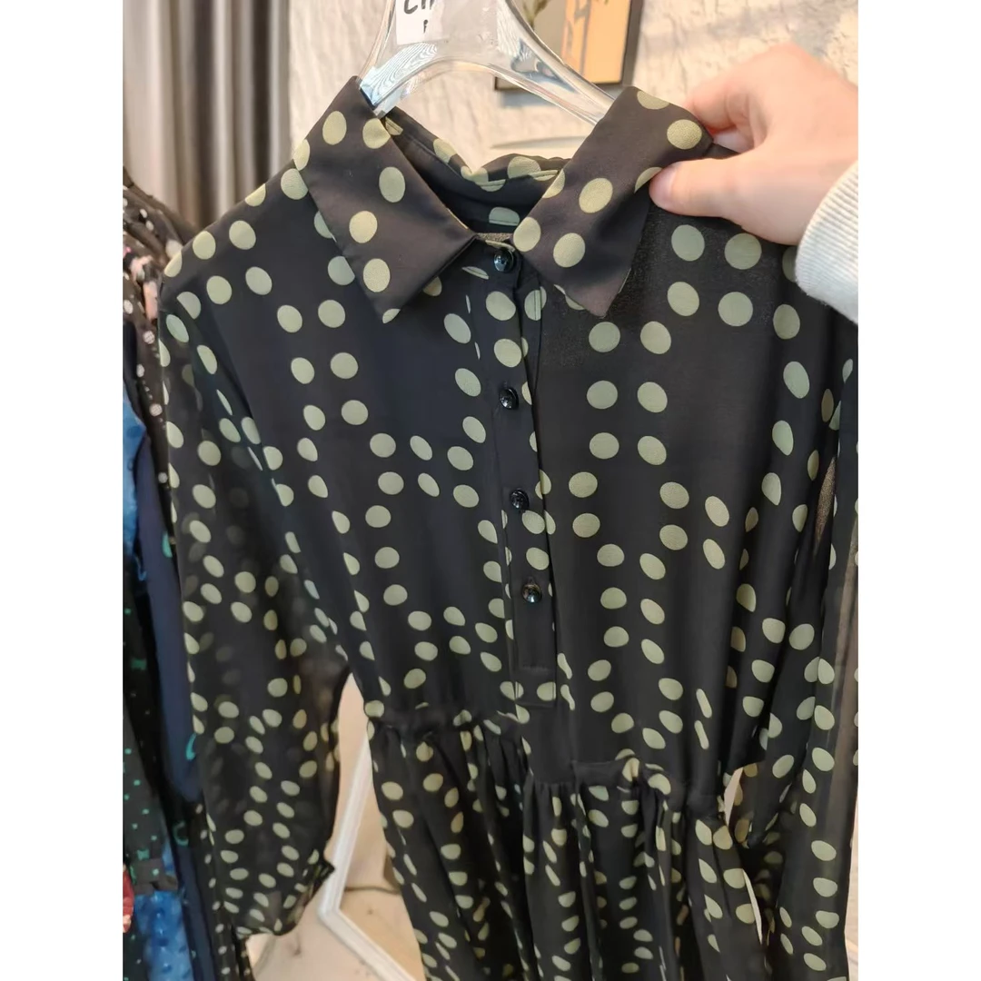 ZS款XH绿色波点爆款连衣裙属轻奢2025年春夏款显瘦气质C101