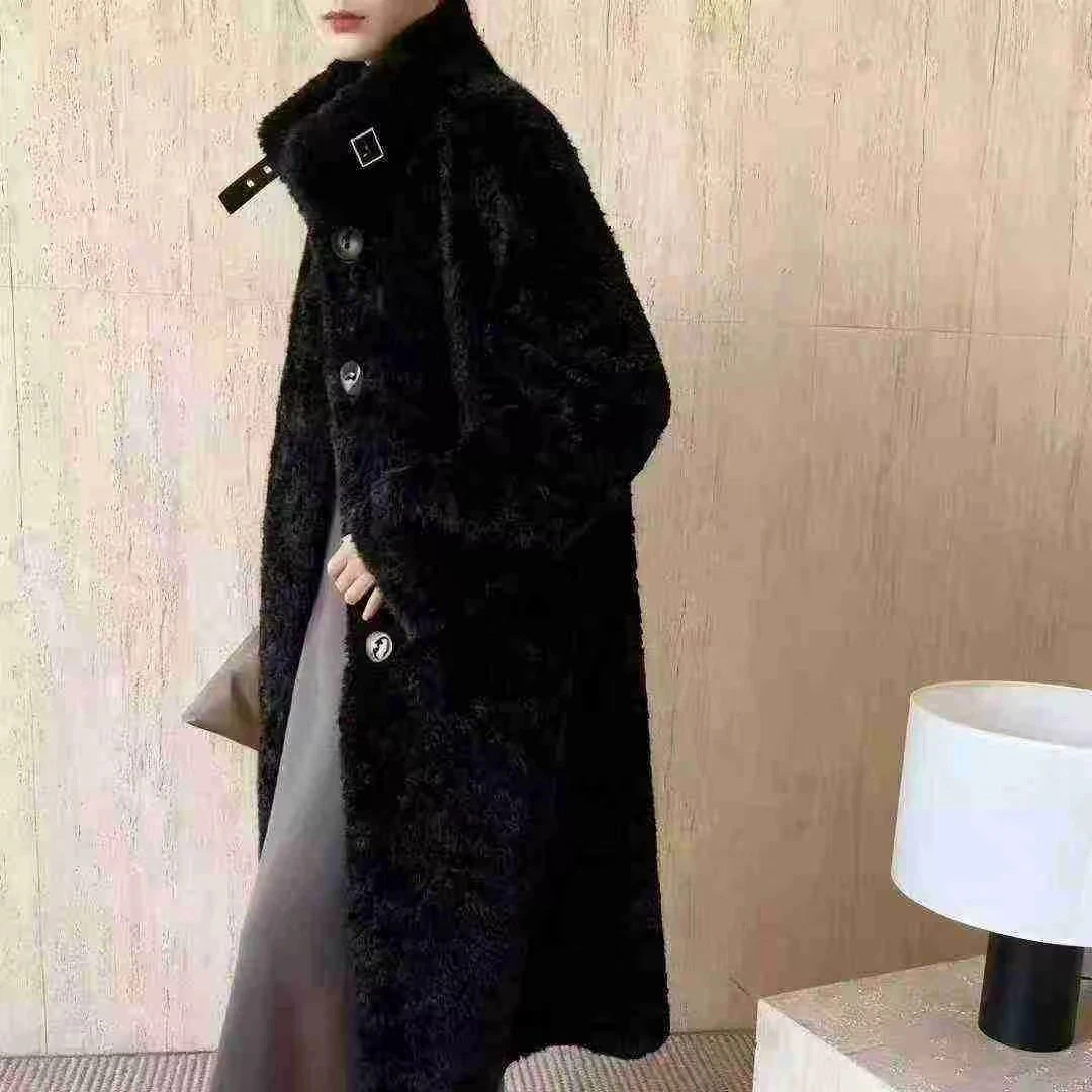 时尚气质韩版显瘦上衣冬季新款宽松百搭长款外套女过膝外加绒加厚