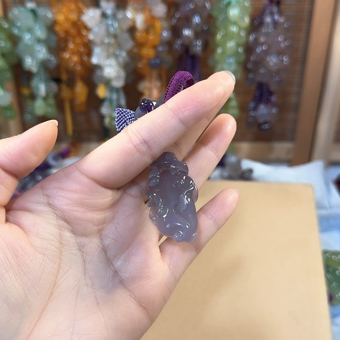 玛瑙/玉髓钥匙挂件未镶嵌?****?