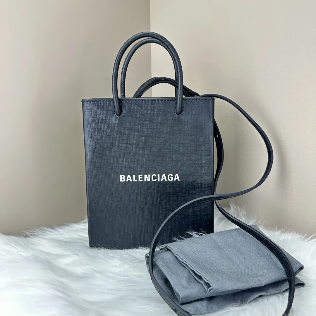 99新 Balenciaga/巴黎世家 黑色琴谱手提斜挎包迷你号
