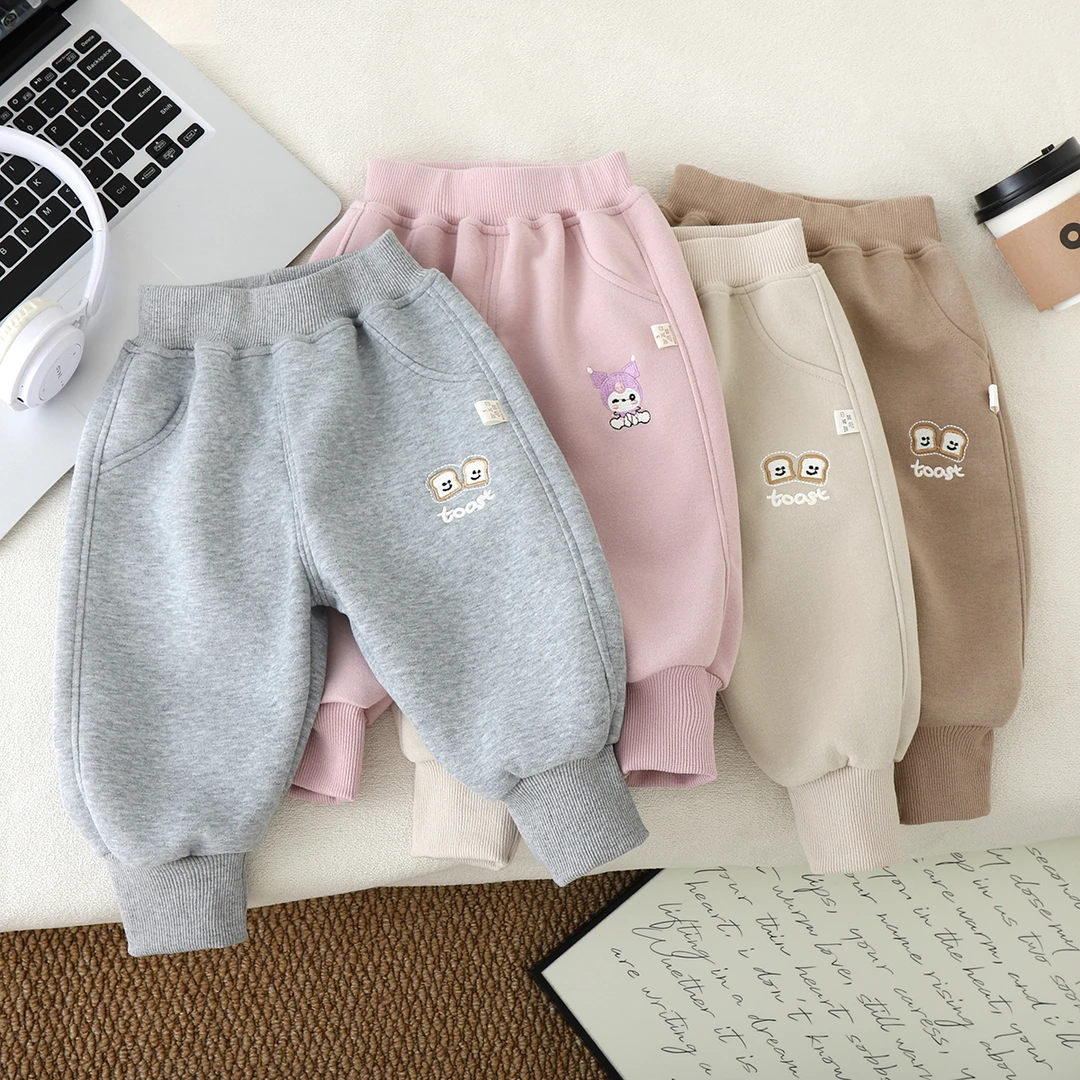 宝宝裤子春秋季外穿男女小童卫裤儿童运动裤婴儿幼儿秋装刺绣长裤