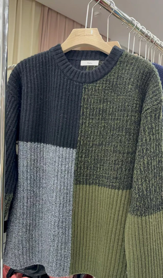 秋意渐浓美拉德腔调 意大利琎口纱线廓形厚实针织毛衣8201