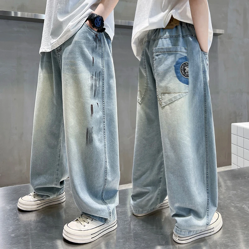 男童夏季裤子2025新款儿童装夏装中大童防蚊裤薄款休闲牛仔裤夏款