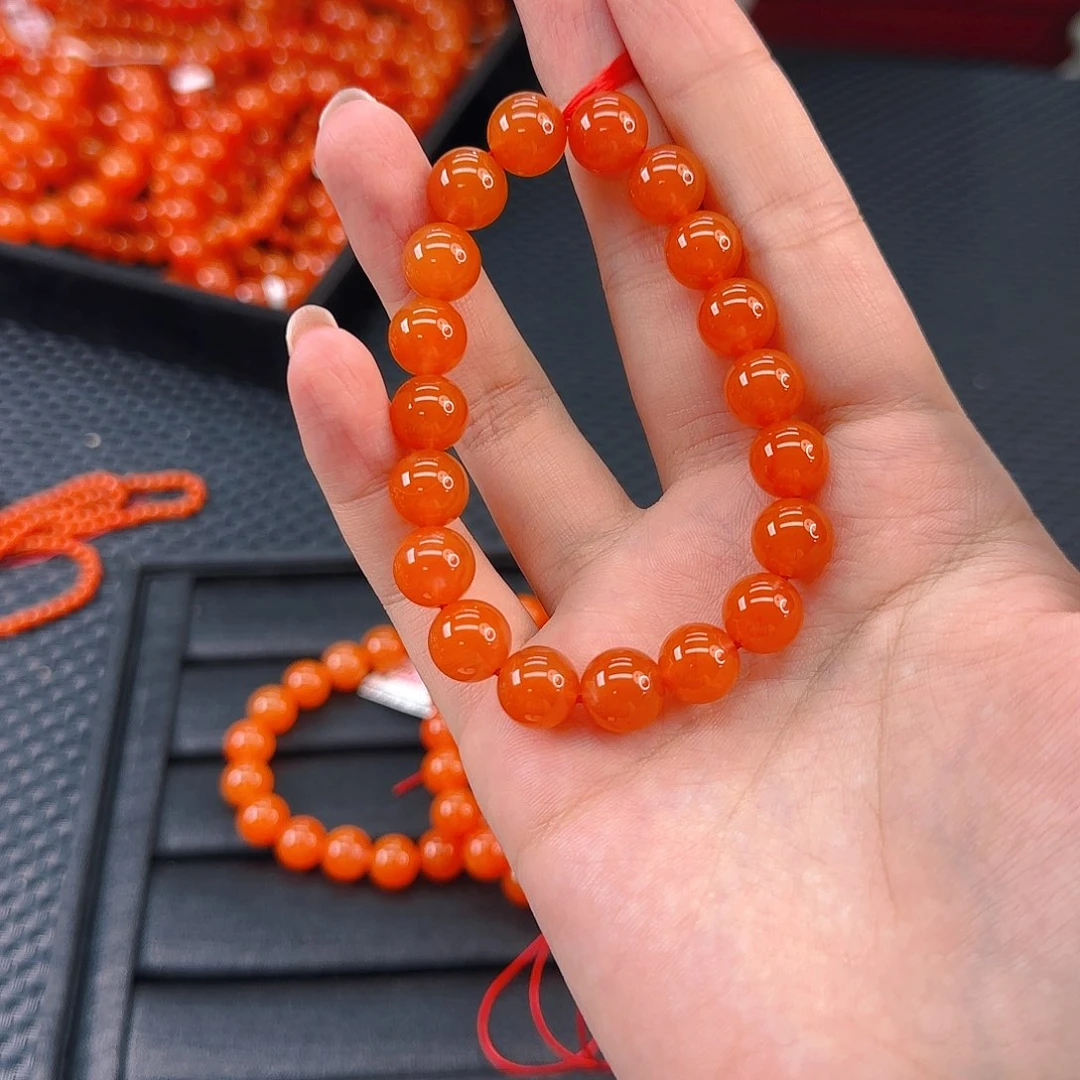 未镶嵌手链南红玛瑙滴水洞亮光卡10