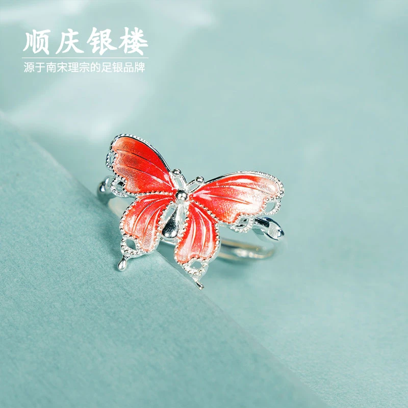 足银戒指 足银迟梦翎戒指甜美手工气质银戒指轻奢小众女