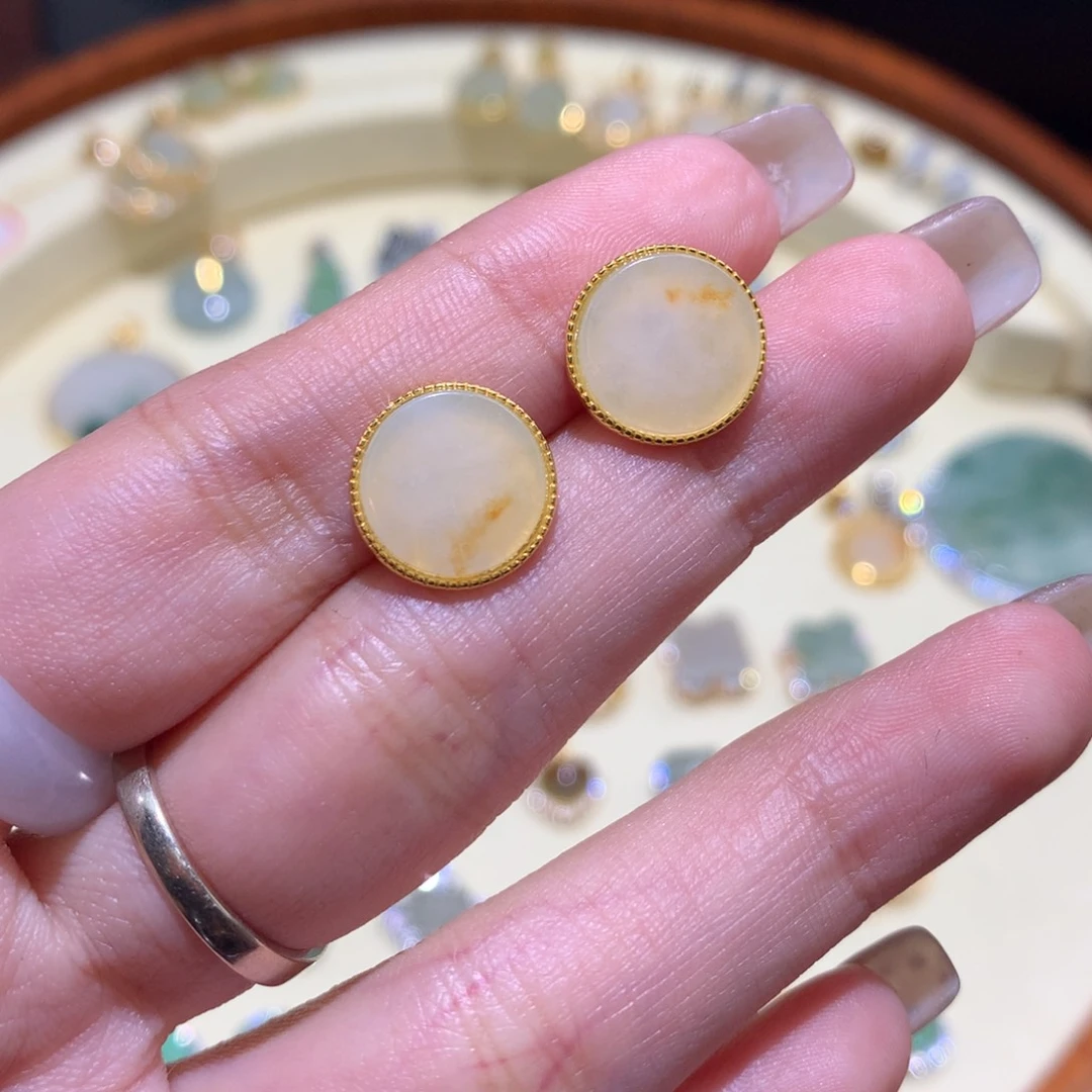 翡翠未镶嵌颈饰耳钉