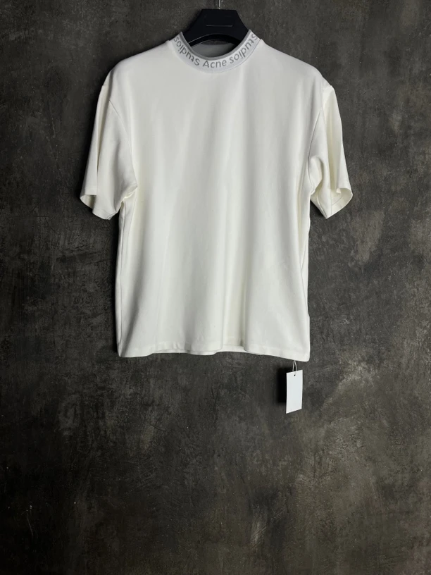 全新未使用 AcneStudios XS码*1/白色脖领logo短袖/01029