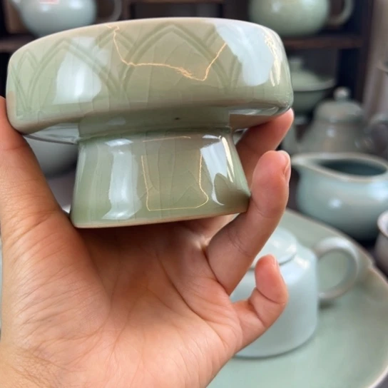 探***者纯手工微瑕豆绿果盘