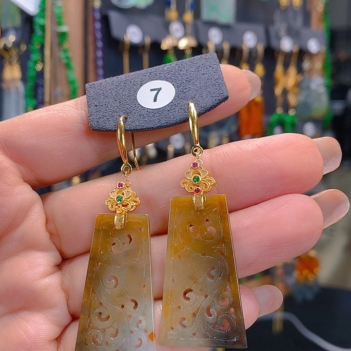 手***1翡翠未镶嵌耳饰翡翠