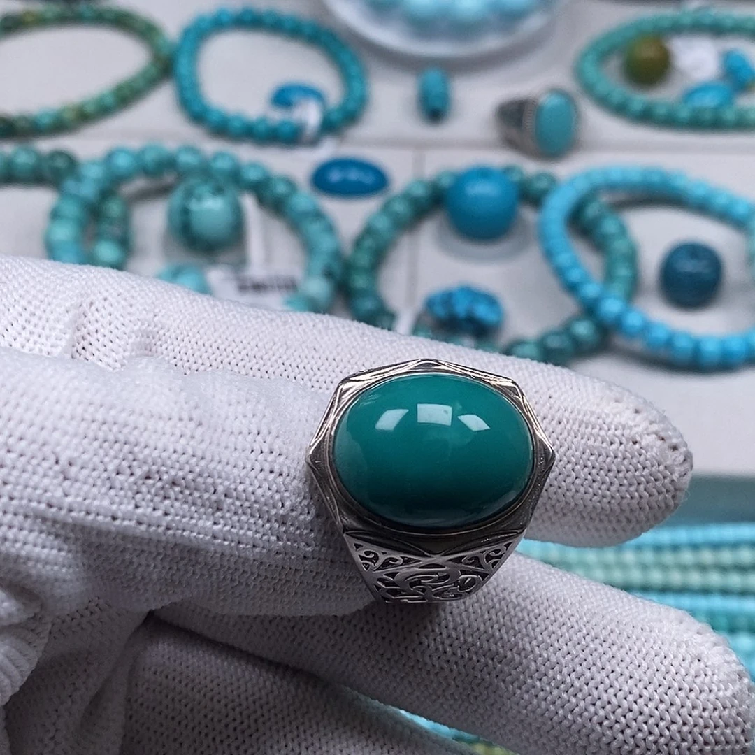 离***愁绿松石未镶嵌手串