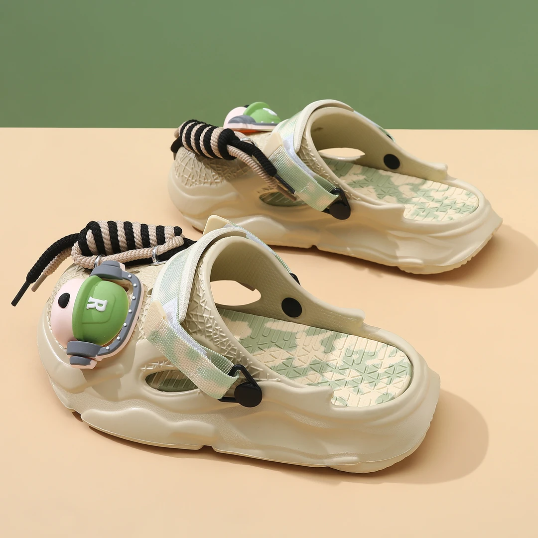 洞洞鞋女夏季外穿网红时尚新款ins潮厚底包头拖踩屎感海边沙滩鞋