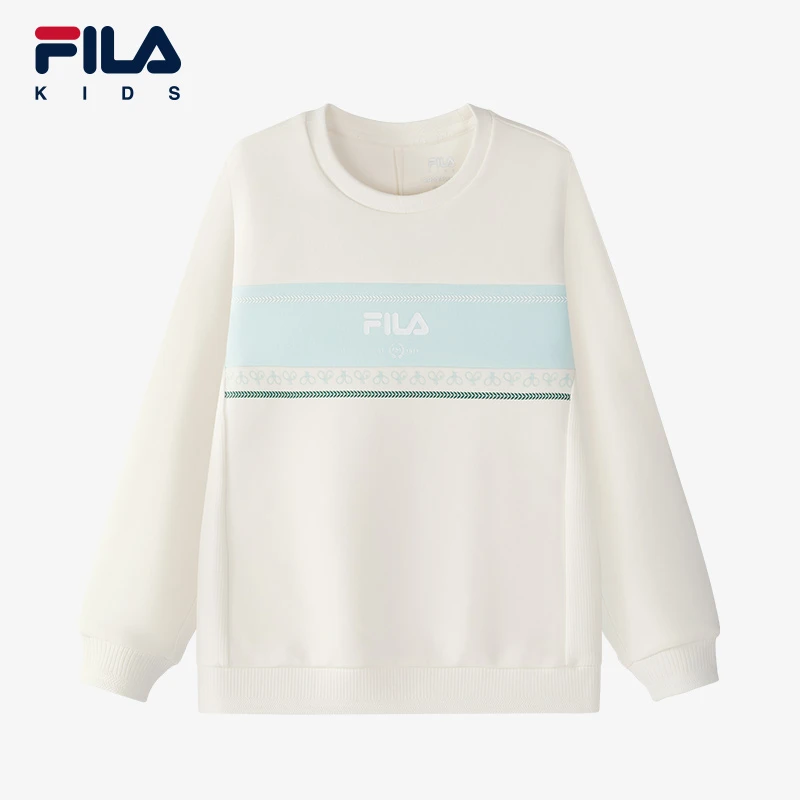 FILA斐乐儿童卫衣2025年春季女大童套头长袖上衣K12G513228