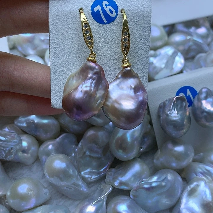 淡水珍珠耳饰银S925镶嵌